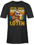 Shirtracer T-Shirt Lten Digga Lten Bier Biertrinker Faultier Saufi Party & Alkohol Herren 
