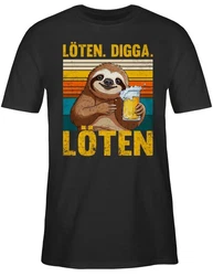 Shirtracer T-Shirt Lten Digga Lten Bier Biertrinker Faultier Saufi Party & Alkohol Herren 