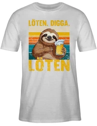 Shirtracer T-Shirt Lten Digga Lten Bier Biertrinker Faultier Saufi Party & Alkohol Herren Braun/Creme