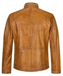 Milestone Lederjacke MS-Edward Braun/Beige