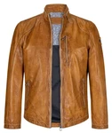 Milestone Lederjacke MS-Edward Braun/Beige