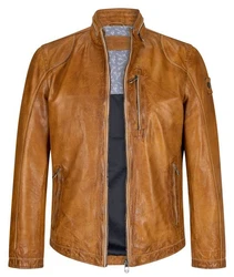 Milestone Lederjacke MS-Edward Braun/Beige