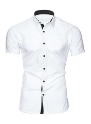 JMIERR Businesshemd Regular Kentkragen Uni Weiß/Creme/Schwarz