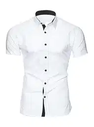 Businesshemd Herren Hemd Kurzarm Freizeithemd Business Formales Sommerhemd (Kurzarm, Kurzarm) Regular Kurzarm Kentkragen Uni