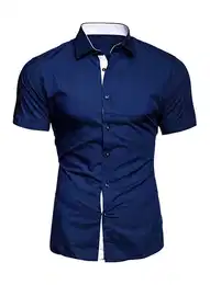 Businesshemd Herren Hemd Kurzarm Freizeithemd Business Formales Sommerhemd (Kurzarm, Kurzarm) Regular Kurzarm Kentkragen Uni