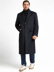 Allthemen Mantel Herren klassisches Design Dunkelblau/Hellblau/Blau