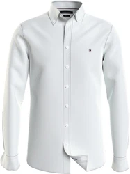 Tommy Hilfiger Langarmhemd FLEX MINI PRINT SF SHIRT Grau/Weiß/Creme