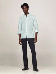 Tommy Hilfiger Langarmhemd FLEX MINI PRINT SF SHIRT Grau/Weiß/Creme