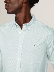 Tommy Hilfiger Langarmhemd FLEX MINI PRINT SF SHIRT Grau/Weiß/Creme