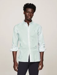 Tommy Hilfiger Langarmhemd FLEX MINI PRINT SF SHIRT Grau/Weiß/Creme