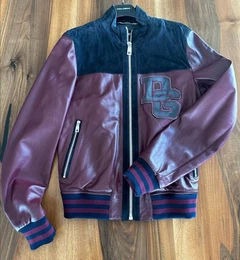 Lederjacke Varsity Bomber Jacket Lamb Leather College Uni Jacke B