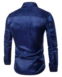 Allthemen Langarmhemd Regular Fit Herren Freizeithemd Dunkelblau/Blau