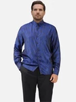 Allthemen Langarmhemd Regular Fit Herren Freizeithemd Dunkelblau/Blau