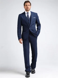 Allthemen Anzug Slim Fit (3-tlg, Sakko & Weste & Hose) für Hochzeit