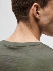 SELECTED HOMME Kurzarmshirt SLHASPEN SLUB SS O-NECK 