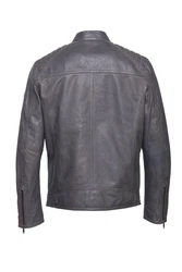 bugatti Lederjacke BUAPOLLO Grau/Dunkelgrau/Dunkelblau