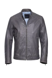 bugatti Lederjacke BUAPOLLO Grau/Dunkelgrau/Dunkelblau