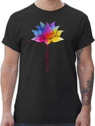 Shirtracer T-Shirt Namaste Lotusblüte Spirit Yoga Mischfarben/Schwarz/Rosa/Lila