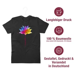 Shirtracer T-Shirt Namaste Lotusblüte Spirit Yoga Mischfarben/Schwarz/Rosa/Lila