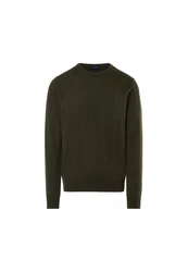 North Sails Strickpullover mit Rundhalsausschnitt und Logo Dunkelgrün/Khaki