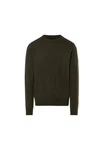 North Sails Strickpullover mit Rundhalsausschnitt und Logo Dunkelgrün/Khaki