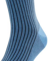 FALKE Kniestrümpfe Oxford Stripe Blau/Hellblau/Grau