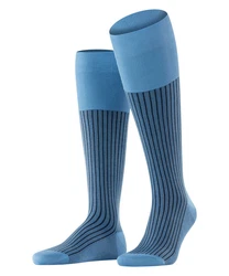 FALKE Kniestrümpfe Oxford Stripe Blau/Hellblau/Grau