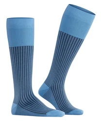 FALKE Kniestrümpfe Oxford Stripe Blau/Hellblau/Grau