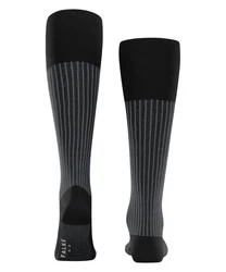 FALKE Kniestrümpfe Oxford Stripe Schwarz/Dunkelgrau