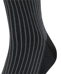 FALKE Kniestrümpfe Oxford Stripe Schwarz/Dunkelgrau