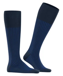 FALKE Kniestrümpfe Oxford Stripe Dunkelblau/Blau