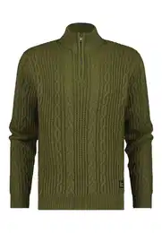 Sweatshirt Breid Strickpullover, Zopfmuster, Troyer