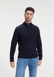 Human Nature Sweatshirt Breid Troyer Dunkelblau/Hellblau