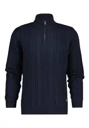 Sweatshirt Breid Strickpullover, Zopfmuster, Troyer