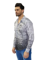 TRUENO Langarmhemd Totenkopf Motiven Hemd 