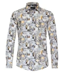 CASAMODA Kent Casual Fit Hemd Dunkelgrau/Gelb/Grau/Dunkelblau