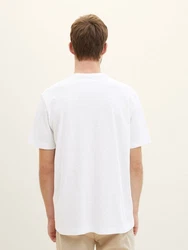 TOM TAILOR Shirt mit Logo Print Weiß/Creme