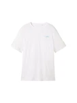 TOM TAILOR Shirt mit Logo Print Weiß/Creme