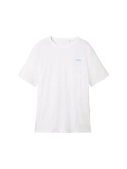 TOM TAILOR Shirt mit Logo Print Weiß/Creme TOM TAILOR Shirt mit Logo Print Weiß/Creme
