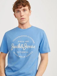 Jack & Jones T-Shirt JJFOREST TEE SS CREW NECK Blau/Hellblau