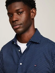 Tommy Hilfiger Businesshemd OXF CIRCLE PRINT SHIRT SF Dunkelblau