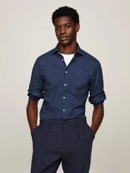 Tommy Hilfiger Businesshemd OXF CIRCLE PRINT SHIRT SF Dunkelblau