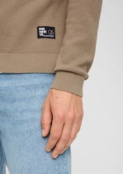 QS Strickpullover aus Strukturstrick Khaki/Braun/Beige