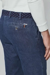 MEYER Straight-Jeans Oslo mit Sicherheitstasche Dunkelblau/Blau