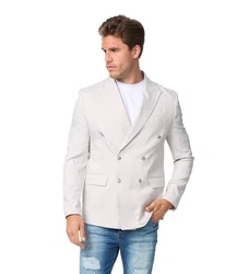 Denim Distriqt Sakko Feiner Herren Zweireiher Sakko Beige