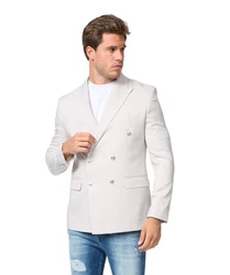 Denim Distriqt Sakko Feiner Herren Zweireiher Sakko Beige