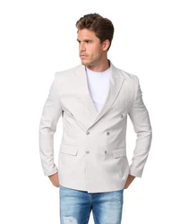 Denim Distriqt Sakko Feiner Herren Zweireiher Sakko Beige