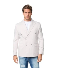 Sakko Feiner Herren Zweireiher Sakko in schnen Sommer Farben Beige 46