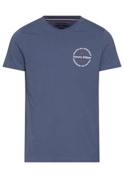Tommy Hilfiger T-Shirt HILFIGER ROUNDLE TEE Blau/Dunkelblau