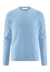 Hessnatur Strickpullover Regular Hellblau/Blau